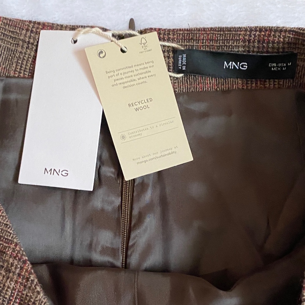 MANGO Plaid Mini Skirt in Brown - Picture 8 of 11